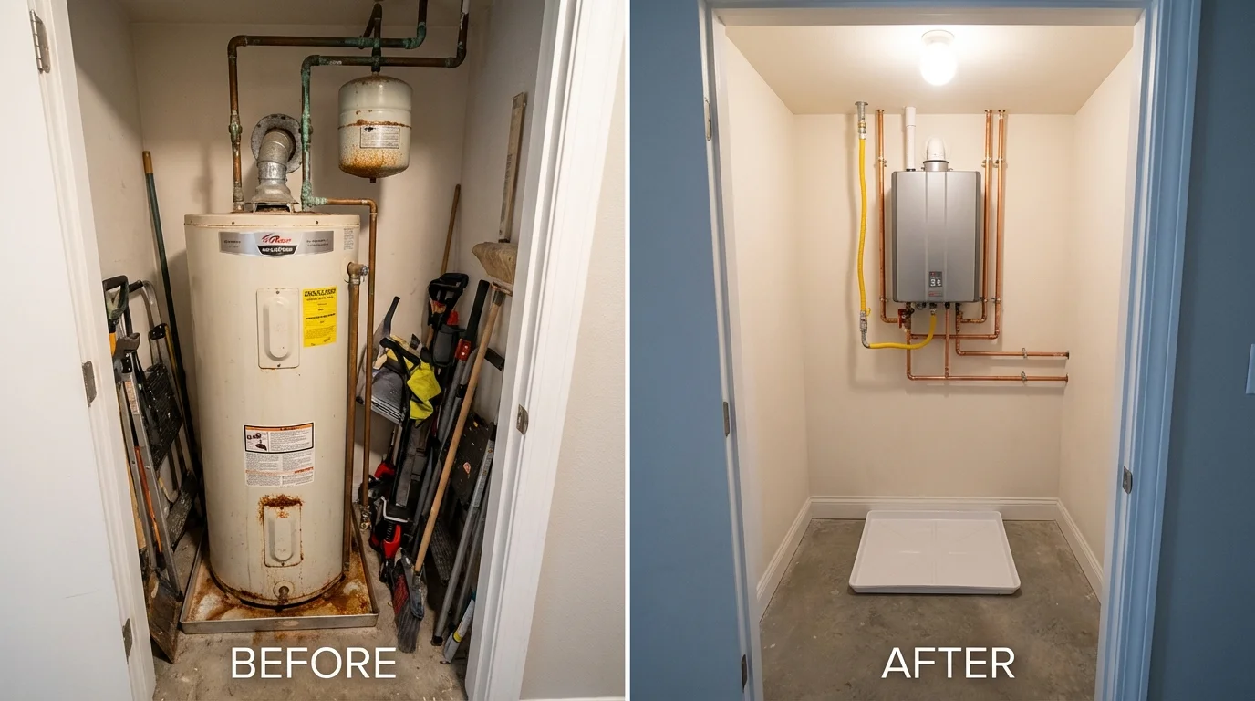 Tank water heater versus wall-mounted tankless unit comparison for Fordyce, AR homeowners