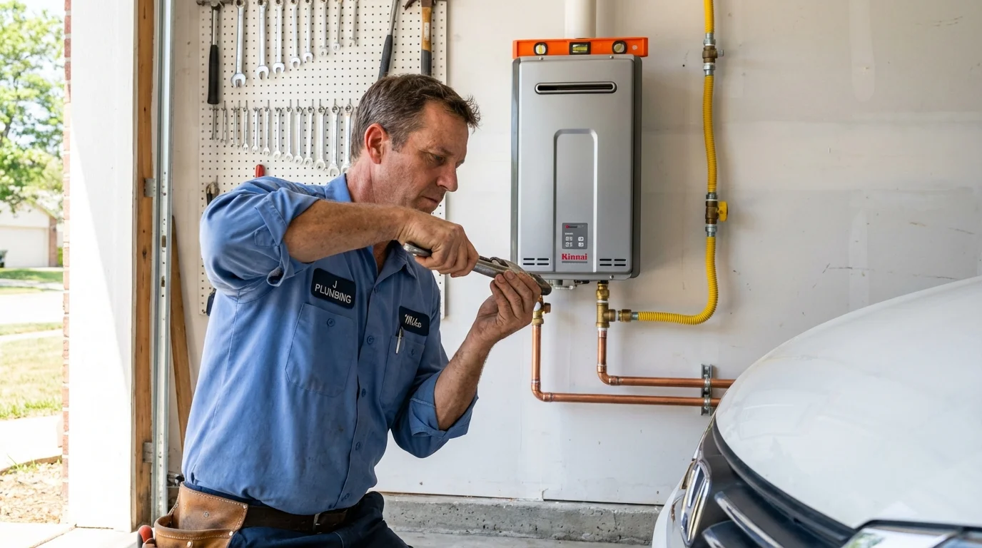 Tankless water heater installation by a Johns Plumbing LLC plumber in Fordyce